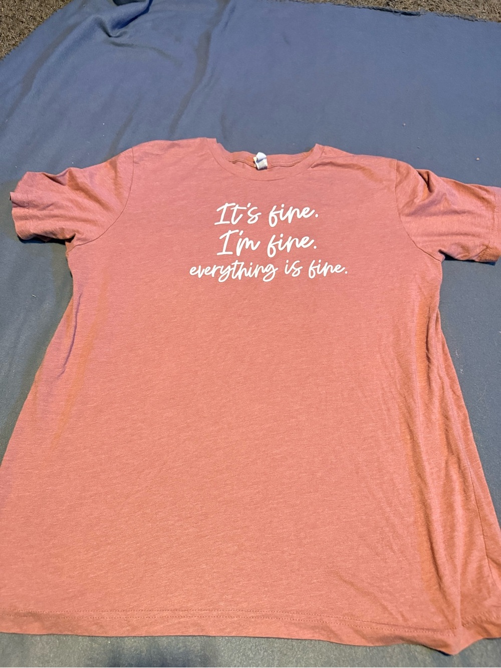 Bella Canvas Dusty Rose Ribbed Tee with White Tag